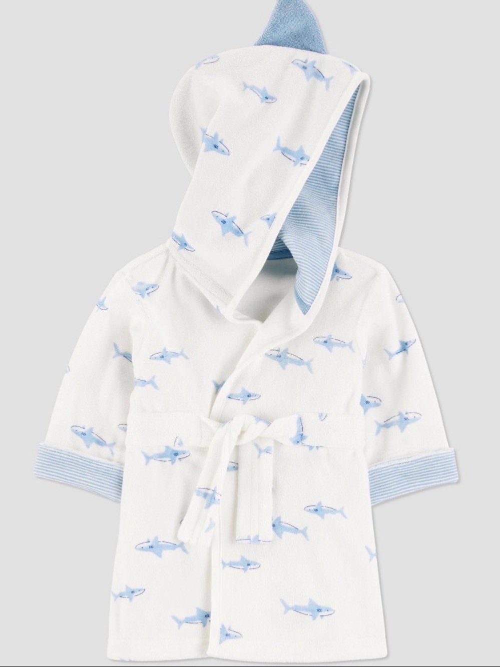 Blue Shark Hooded Infant Pajama Robe